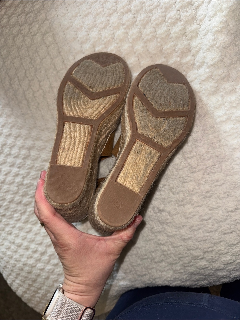Marc Fisher Tan Espadrille Wedge Sandals 5.5 - Picture 6 of 6